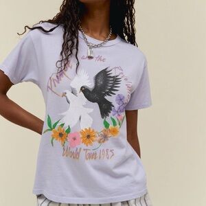 Daydreamer Vintage Bird Tour Tee - Black and White